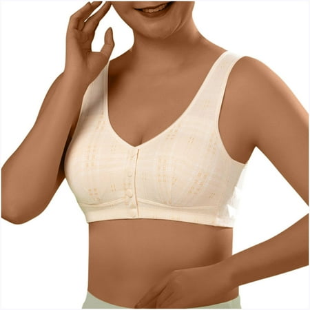 Nexjvus Nursing Bras for Breastfeeding Push Up Front Open Front Open Button Bra Size S-4XL
