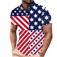 thumbnail image 2 of American Flag Shirt Mens Mens Independence Day Shirt Red White and Blue Shirt 4th of July Shirts Mens Mens Memorial Day Shirt Men's Summer Button Printed Short Sleeved Lapel Top, 2 of 7