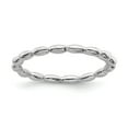 thumbnail image 1 of Sterling Silver Stackable Expressions Rhodium Rice Bead Ring - Size 9, 1 of 3