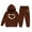Brown, variant on Kiijoy Toddler Girls Sweatsuit Heart Print Hoodie Pullover Sweatpants Outfits, Sizes 2-3T
