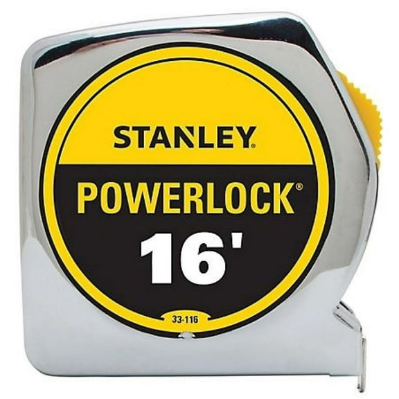 Stanley 33-116 Chrome Plated ABS Case Powerlock Tape Measure, 3/4" x 16 ft.
