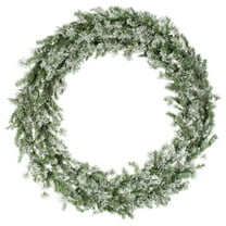 Vickerman 60" Flocked Kiana Artificial Christmas Wreath, Warm White Dura-Lit® LED Mini Lights