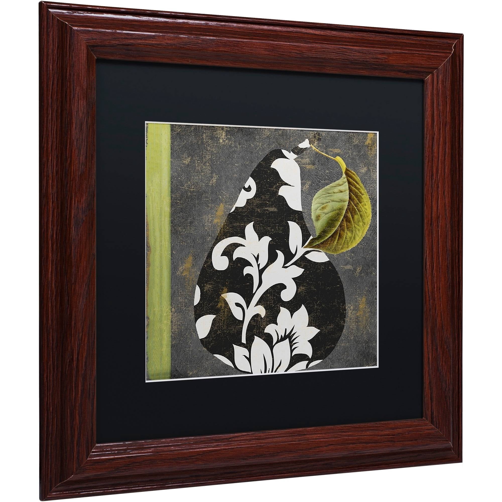 Trademark Fine Art "Decorative Pear II" Canvas Art by Color Bakery Black Matte, Wood Frame