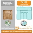 thumbnail image 5 of Silverware Organizer - Expandable Large Kitchen Drawer Organizer Utensil Organizer with 2 Knife Block Inserts, 22"x 19"Cutlery Tray with Drawer Dividers for Kitchen Flatware (Turquoise), 5 of 9
