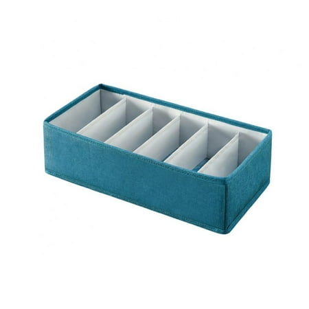 

Foldable Cloth Storage Box Closet Dresser Drawer Divider Organizer Basket Bins for Underwear Bras 6 Cells
