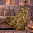 thumbnail image 5 of Ornate Antique Map With Framed Coastal Vignettes, Cozy Flannel Blanket with Ornate Antique Cartography Print, Housewarming Gift for Ornate Map Enthusiasts, Home Decor for Bedroom and Living Room, 5 of 7