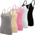 thumbnail image 1 of 5 Pcs Basic Camisole Adjustable Camisole Spaghetti Strap Tank Top For Women And Girl(large, 1 of 4