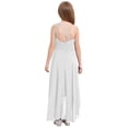 thumbnail image 2 of Miaeowve Flower Girl Dress for Wedding Kids Sparkly One Shoulder Ruched High Low A Line Maxi Summer Dress Ivory 8, 2 of 7