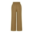 thumbnail image 5 of WIZUTIZ Womens Business Casual Pants Comfy Casual Loose Wide Leg Summer Pants Elastic Stretch High Waist Summer Pants Solid with Pockets Beach Pants Office Outdoor Multi-Color, 5 of 5