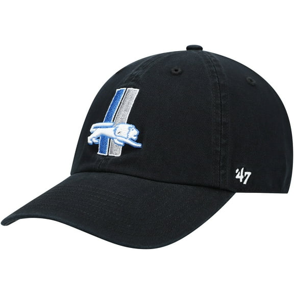 Men's '47 Black Detroit Lions Clean Up Adjustable Hat