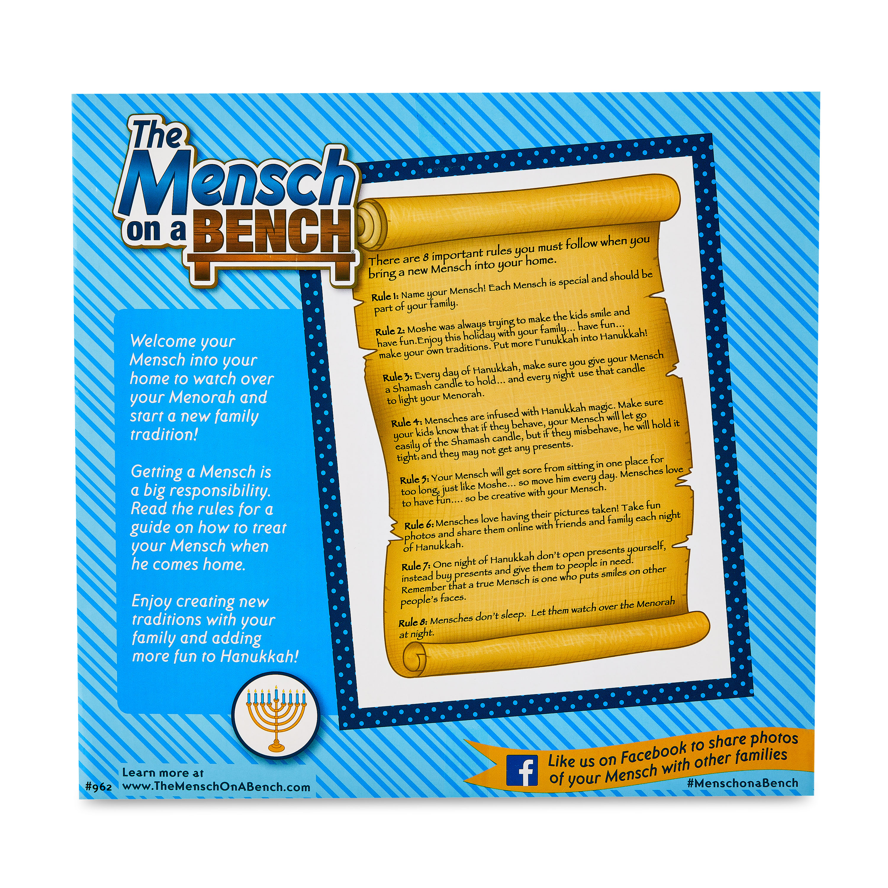 Mensch on a Bench 12" Hanukkah Moshe Plush Toy with Hardcover Book and Removable Bench - image 4 of 5