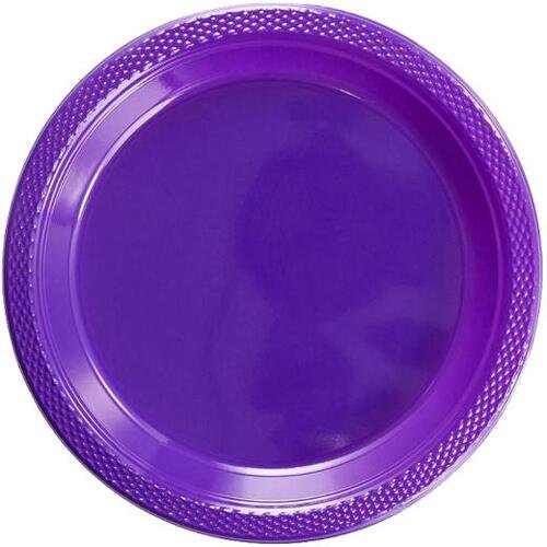 10 In. Purple Plastic Plates 50 Ct.