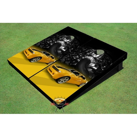 Camaro Yellow Themed Cornhole Boards