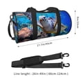 thumbnail image 4 of Xecao Sea Turtle Swims print Round Travel Duffel Bag is a foldable gym bag with an inner pocket, perfect for travel sports, 4 of 8