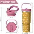 thumbnail image 4 of 30oz Handheld Travel Tumbler with Handle – Double Wall Stainless Steel Insulated Cup, Flip Straw Lid, Leak-Proof & BPA-Free for Hot and Cold Drinks – Durable Coffee & Juice Mug Pink, 4 of 7