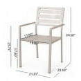 thumbnail image 3 of GDF Studio Crested Bay Outdoor Aluminum 7 Piece Dining Set, Gray Faux Wood and Silver, 3 of 11