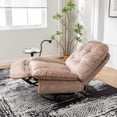 thumbnail image 3 of Oversized Swivel Recliner Chair, Adjustable Rocking Chair with 41.3" Extra-Wide Seat and Phone Holder for Living Room and Nursery, Big  Pregnant Women Adults, Light Brown, 3 of 9