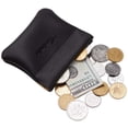 thumbnail image 2 of Travelambo Leather Squeeze Coin Purse Pouch Change Holder For Men & Women 2 pcs set (Black), 2 of 5