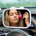 thumbnail image 4 of relayinert Car Sunshade Clip-on LED Makeup Mirror Accessory Low Mirrors Circle ABS Automotive Cosmetic USB Consumption Power Dimmable Light White, 4 of 6