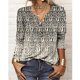 thumbnail image 3 of Blusa Estampada Vintage Escote en V Manga Larga Suelta Vhermosa Negro con Flores Blancas XXL, 3 of 5
