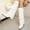 White, variant on Women’s Fall Winter Slouchy Mid Calf Boots Solid Color Pointed Toe Mid Block Heel Fashion Ruched Knight Footwear for Daily Wear White 9(42)