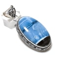 thumbnail image 2 of Natural Owyhee Opal Gemstone Handmade 925 Sterling Silver Pendant 2.36", 2 of 2