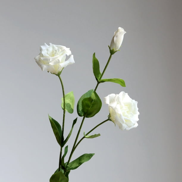 Xiao Hua 3 piezas de flores artificiales de tacto real para decoración del hogar, oficina, boda, arreglo floral (blanco, 22,8 pulgadas de largo)