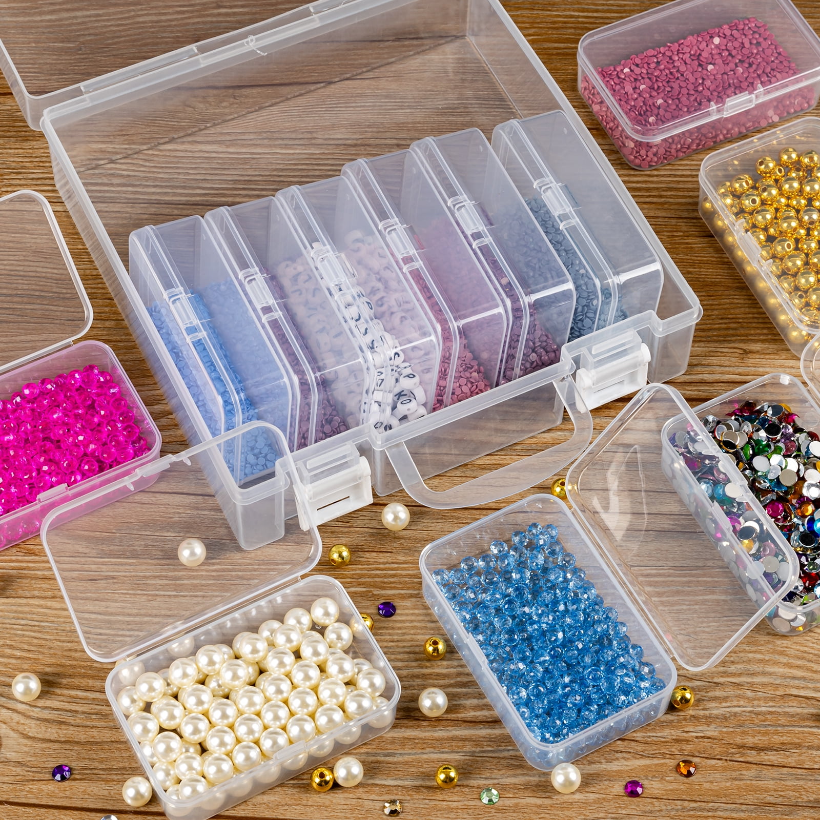 12 Slots Bead Storage Box, Bead Organizer Box, Diamond Paintings Accessory  Storage Containers for Craft Seed Jewelry Beads Rings Charms Glitter Rhinestones (1 Pack)