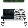 thumbnail image 5 of SCRAWLGOD Splash Print Black White Futon Cover for Armless Sofa Bed, Scratch-Resistant Futon Mattress Covers Couch Cover Protector with Elastic Bottom for Cats and Dogs, 5 of 7