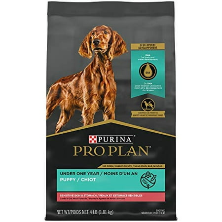 Purina Pro Plan with Probiotics, Sensitive Stomach Dry Puppy Food, Sensitive Skin & Stomach Lamb & Oat Meal - 4 lb. Bag