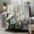 thumbnail image 2 of Spring Floral Blanket Soft Cozy Warm Throw Blanket for Couch, Plush Fuzzy Flannel Fleece Blankets for Sofa, Botanical Abstract Oil Painting Flowers Plant Bed Blankets Gifts for Men, 32"x48", 2 of 9