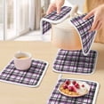 thumbnail image 5 of Purple Black Plaid Pot Holders for Kitchen Heatproof Potholder, 2 Pack Farmhouse Purple Black Checkered Hot Pads Multipurpose Oven Pads Cloth Potholders Trivet for Cooking and Baking, 5 of 8