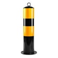 thumbnail image 2 of Poste de seguridad para estacionamiento, bolardo fijo negro y amarillo de 20'' de altura, de advertencia para aceras, supermercados y, 2 of 8