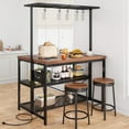 thumbnail image 2 of Litake Kitchen Island Bakers Rack 3 Tire Storage Space 30mm Large Thicken, Vintage, 79.2 lb, 2 of 8