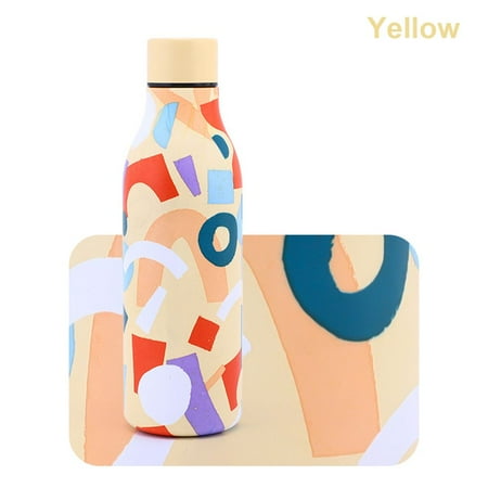 

550ml Double Layer Beer Wine Sport Vacuum Flask Stainless Steel Water Bottle Cola YELLOW