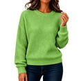thumbnail image 2 of Harpily Women's Sweaters Solid color Crew Neck Long Sleeve Shirts Basic Style Lightweight Soft Fall Outfits for Women Knit Pullover Tops, 2 of 4