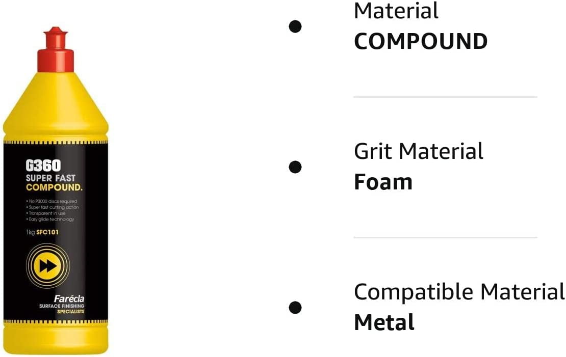 FARECLA G360 Super Fast Compound 1lt Removes Holograms and Swirls Marks (1kg)