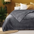 thumbnail image 1 of REGALWOVEN 1 Pcs Home Warm Soft Microplush Fleece Solid Throw Blanket Dark Gray 78" x 90", 1 of 10