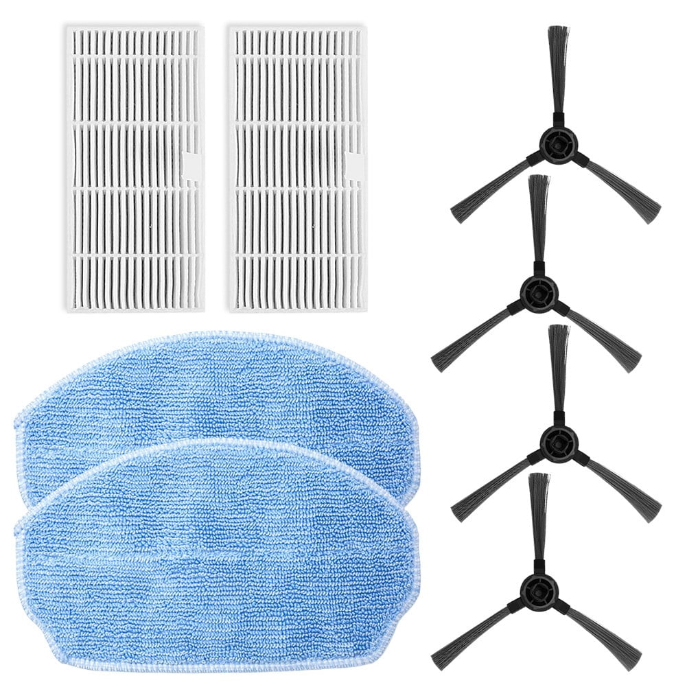 YFind Filters Mop Cloths Side Brushes Kit for Goovi Br151 / Br150 Robot Vacuum