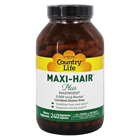 Country Life - Maxi-Hair Plus - 240 Vegetarian Capsules - Walmart.com