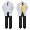 thumbnail image 2 of 5-7pc Formal Black White Suit Set Yellow Bow Long Tie Vest Boy Baby Kids Sm-20 Teen, 2 of 3