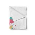thumbnail image 2 of Hello Summer Soft Flannel Fleece Blanket, Colorful Illustration with Melting Ice Cream Doodle Color Spots and Lettering, Cozy Plush for Indoor and Outdoor Use, 60" x 80", Multicolor, by Ambesonne, 2 of 5