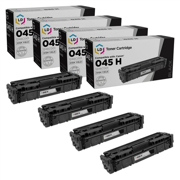 LD Products Compatible Replacement Toner Cartridge for Canon 045H 1246C001 High Yield (Black, 4-Pk)