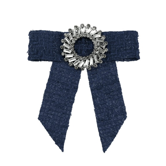INSPIRE CHIC Women's Bowknot Bowtie for Unisex Accessories Graduate Bow Brooches Bow Tie Navy Blue
