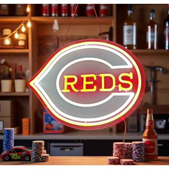 Queen Sense 16"x12" For Cincinnatis Sports League Reds LED Neon Sign for Wall Decor Dimmable USB Powered LED Light W116CCNRLV2-5VLED