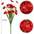 thumbnail image 6 of 12 Bundles Artificial Flowers Outdoor UV Resistant Fake Violet Flowers No Fade Faux Plastic Plants Garden Home Wedding Farmhouse Decor (Red), 6 of 7