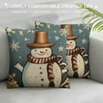 thumbnail image 3 of JEUXUS  Winter Hot Cocoa Lumbar Decorative Throw Pillow Cover  Rectangular Snowman Gingerbread Cookie Outdoor Home Decor, Red Berry Candy Cane Snowflake Christmas Holiday Farmhouse Cushion, 3 of 5