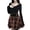06-Brown273, variant on XIAONU Plaid Print Skirt For Women High Waist Lace Up Flared A Line Mini Skirt