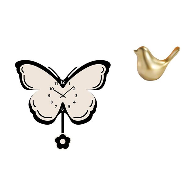 Reloj De Pared De Mariposa Acrílico Sin Tictac, Decorativo Para Oficina, Comedor, Habitación Infantil, Granja, Pájaros Dorados, Estatua De Animal, Decoración Moderna Para El Hogar, Adorno,