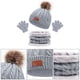 thumbnail image 3 of Gorro de invierno para niños, gorro de esquí grueso y cálido de punto con pompón y bufanda, conjunto de guantes para niñas y niños, 3 of 5